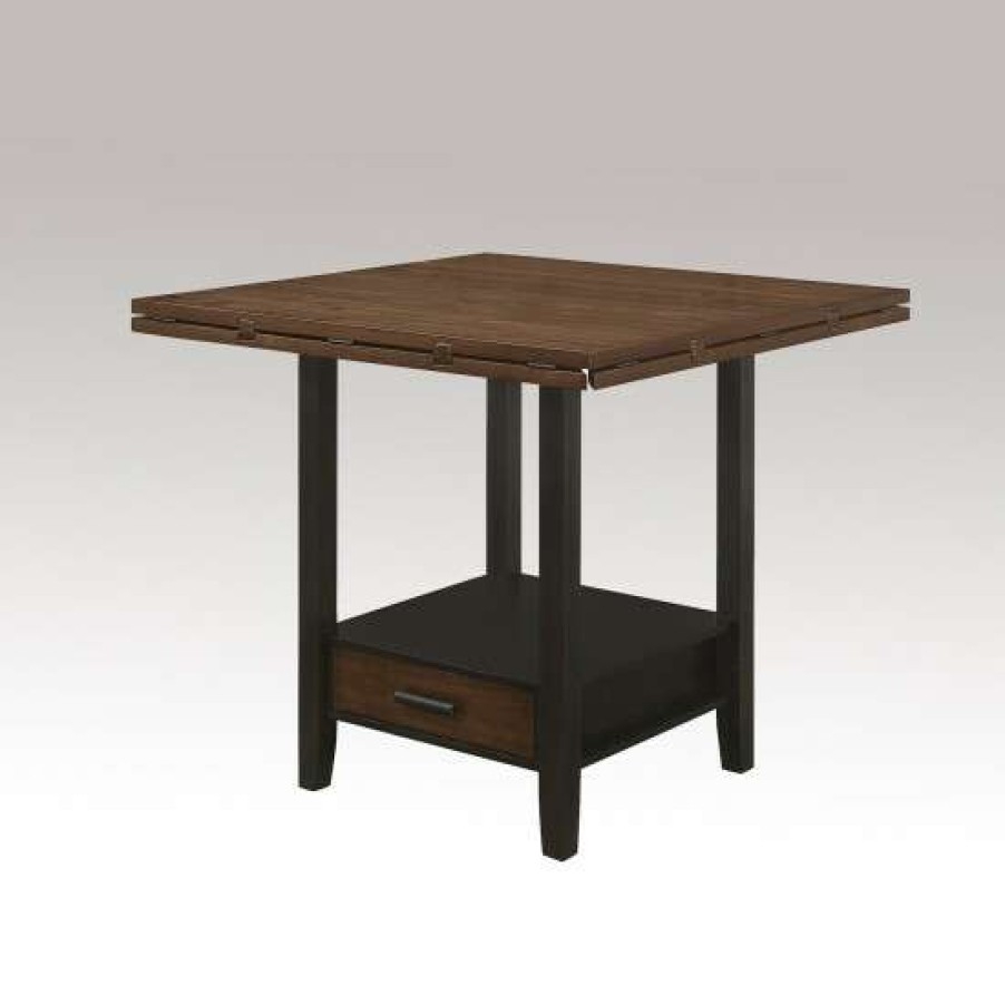 Furniture * | Best Sale Simple Relax Counter Height Dining Table In Cinnamon And Espresso