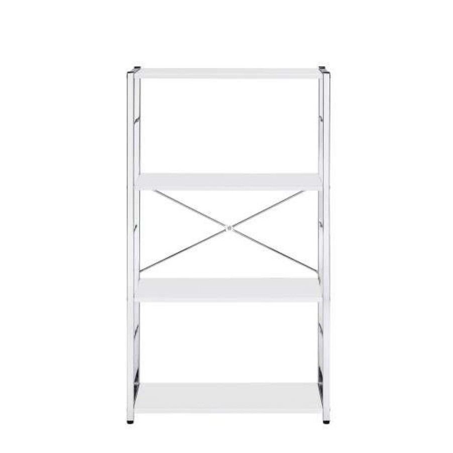 Furniture * | Deals Simple Relax Modern 4 Tier Bookshelf In White