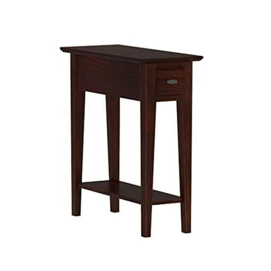 Furniture * | Coupon Simple Relax Wooden Side Table With 1 Drawer In Dark Cherry