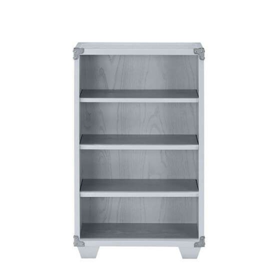 Furniture * | Coupon Simple Relax 4 Open Compartments Bookcase In Gray Finish