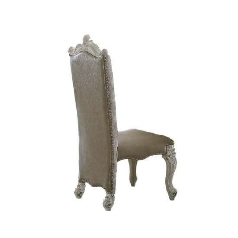 Furniture * | Buy Simple Relax Set Of 2 Leatherette Dining Chairs In Bone White