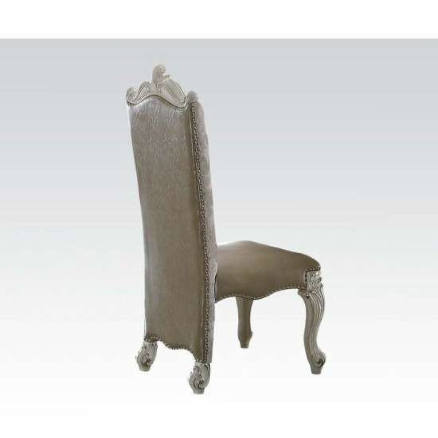 Furniture * | Buy Simple Relax Set Of 2 Leatherette Dining Chairs In Bone White