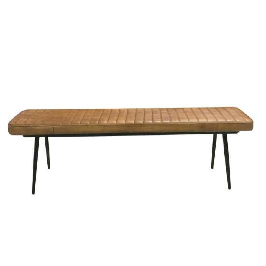 Furniture * | Promo Simple Relax Pu Dining Bench With Metal Legs