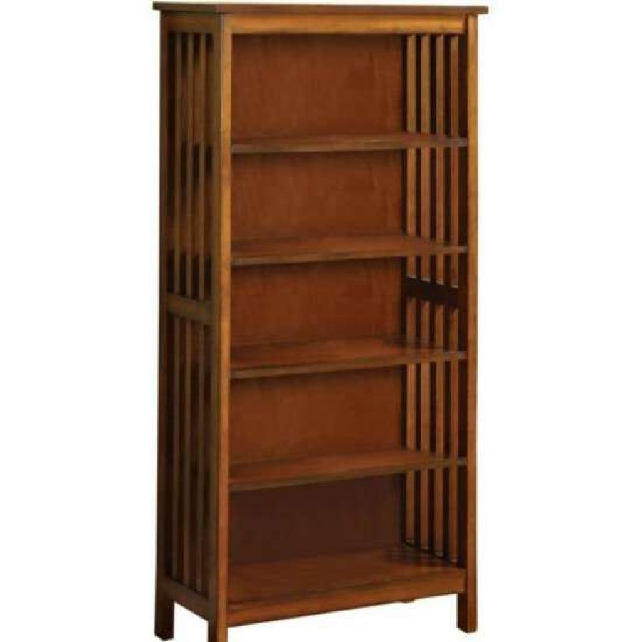 Furniture * | New Simple Relax 5 Shelf Bookcase In Antique Oak