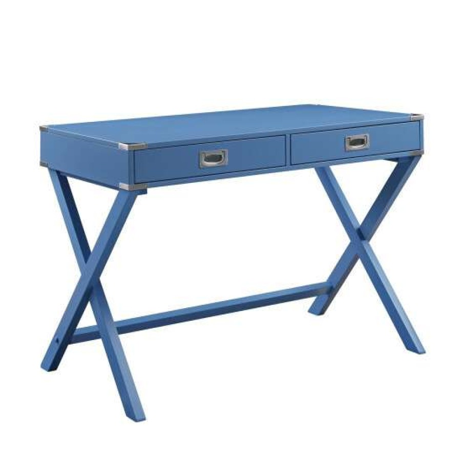 Furniture * | Cheapest Simple Relax 2 Drawers Writing Desk In Blue