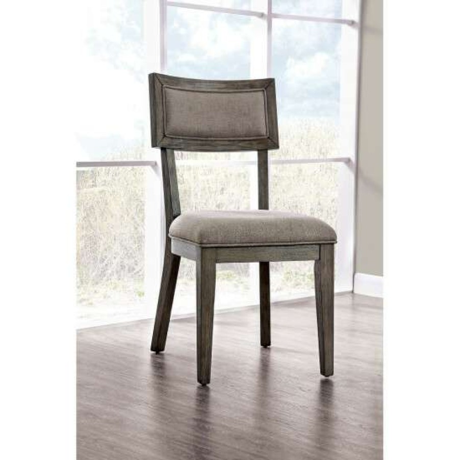 Furniture * | Brand New Simple Relax Set Of 2 Fabric Dining Side Chair In Gray