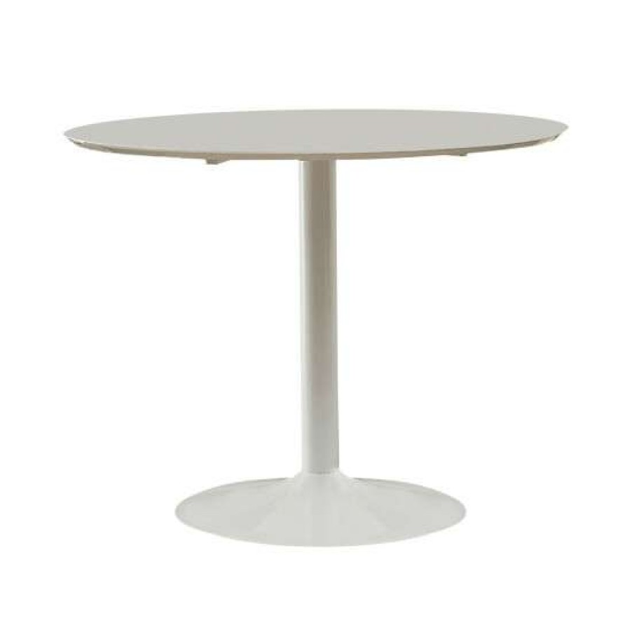 Furniture * | Best Pirce Simple Relax Metal Round Dining Table In White