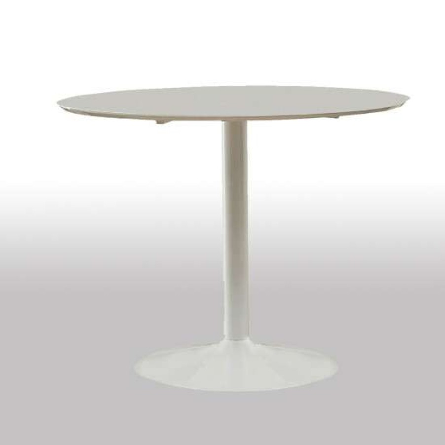 Furniture * | Best Pirce Simple Relax Metal Round Dining Table In White