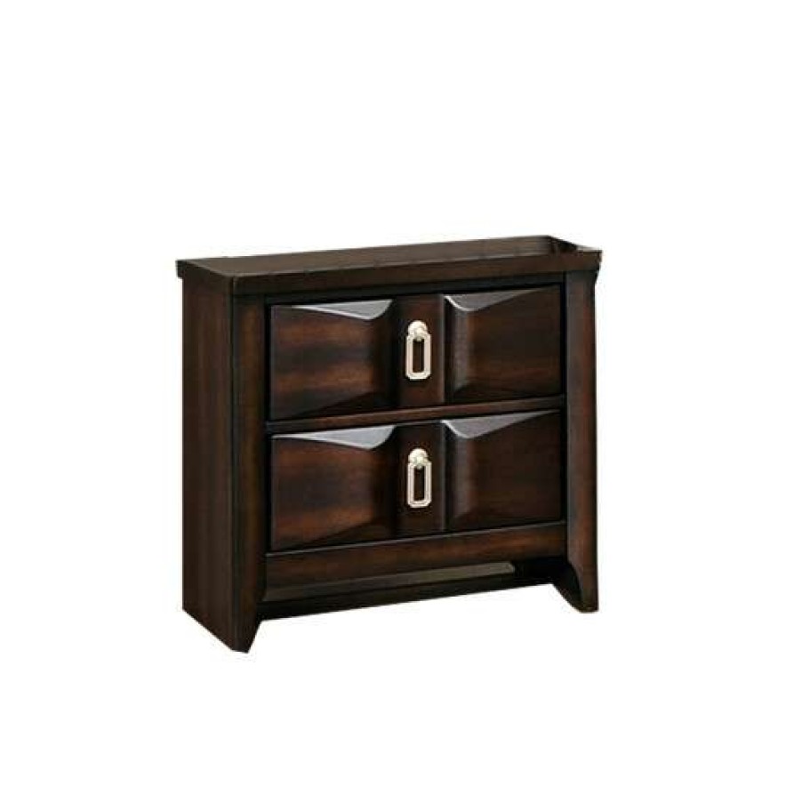 Furniture * | Deals Simple Relax 2 Drawer Nightstand In Brown