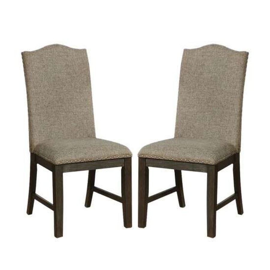 Furniture * | Top 10 Simple Relax Set Of 2 Dining Side Chair In Espresso And Warm Gray