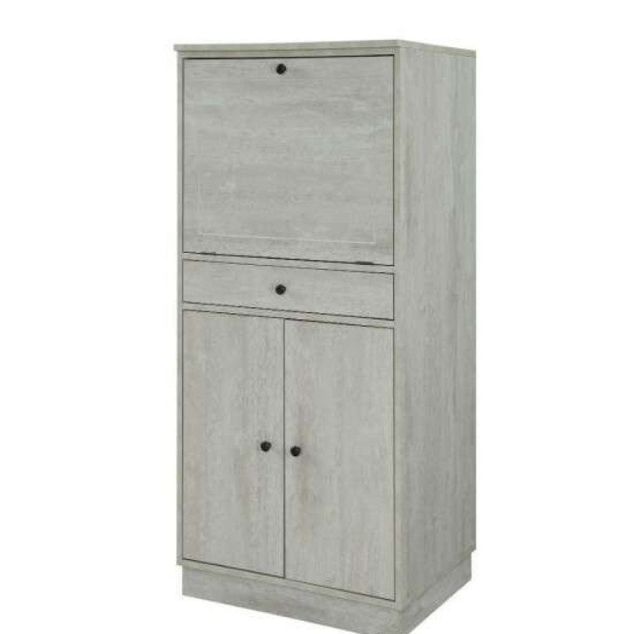 Kitchen & Dining * | Cheap Simple Relax 2 Doors And 1 Drawer Wine Cabinet In Antique White