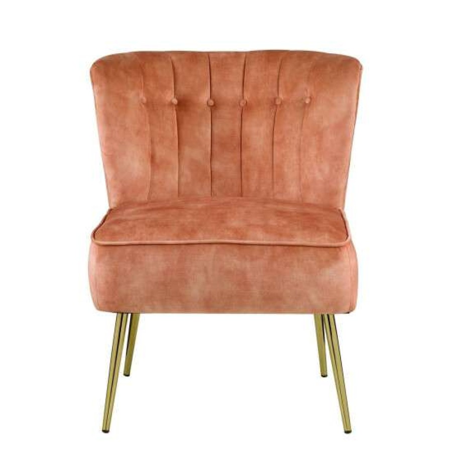 Furniture * | Buy Simple Relax Upholstered Accent Chair With Wingback In Burnt Orange