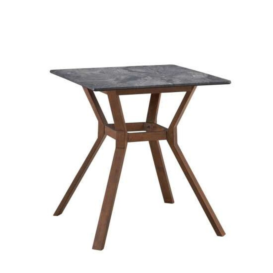 Furniture * | Promo Simple Relax Square Wooden Counter Height Table In Paladina And Natural Walnut Natural Walnut