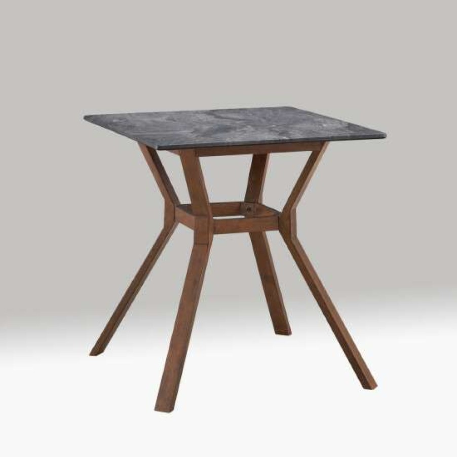 Furniture * | Promo Simple Relax Square Wooden Counter Height Table In Paladina And Natural Walnut Natural Walnut