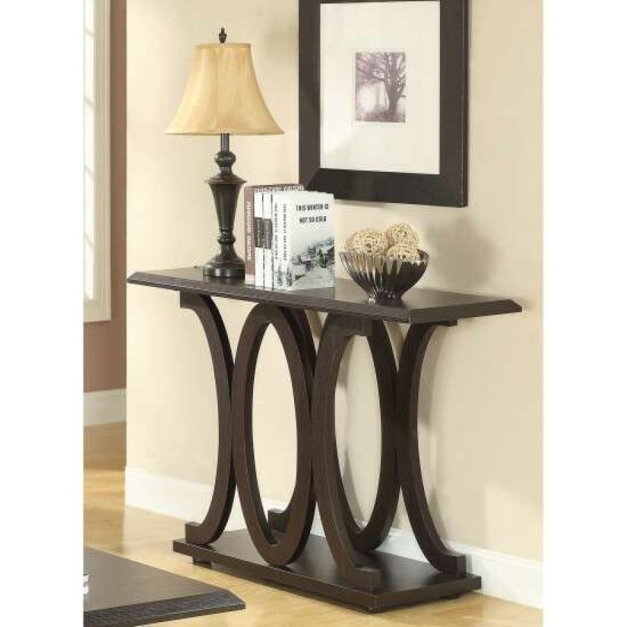 Furniture * | Buy Simple Relax C-Shape Base Sofa Table In Cappuccino