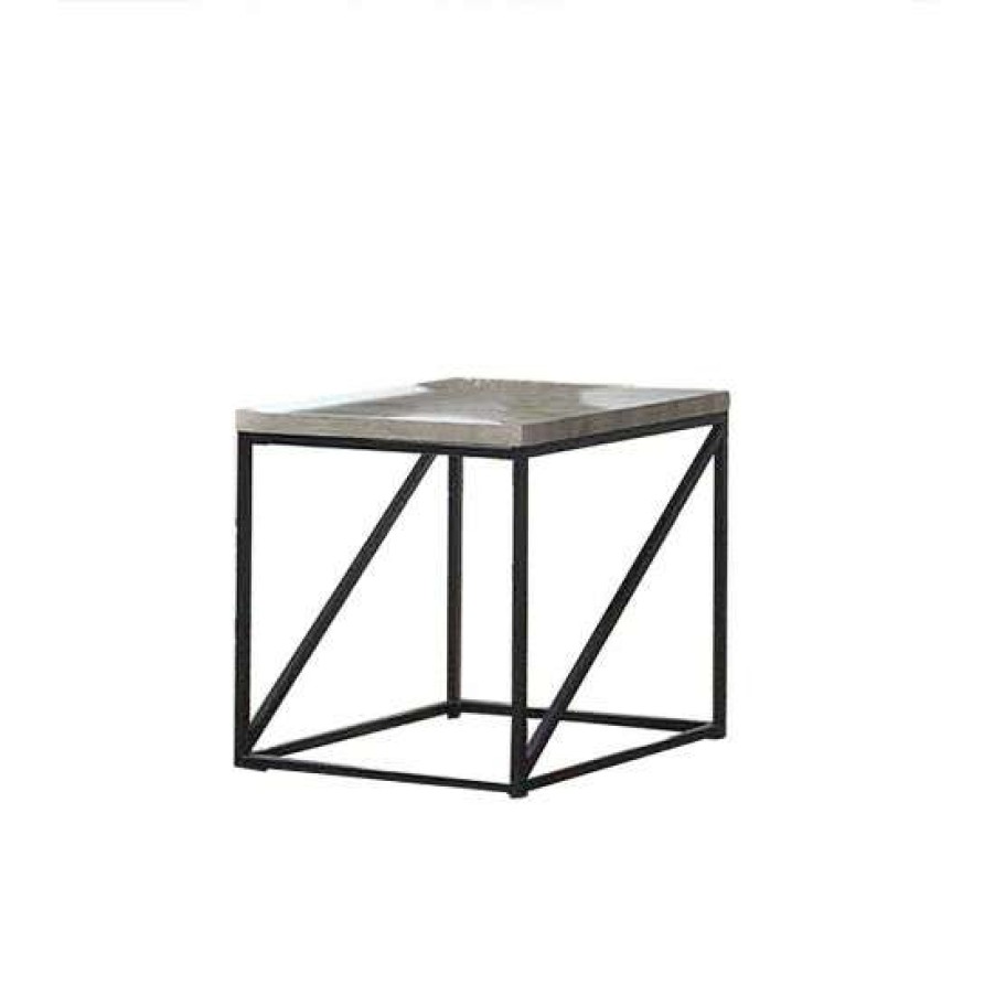 Furniture * | New Simple Relax Square End Table In Sonoma Grey