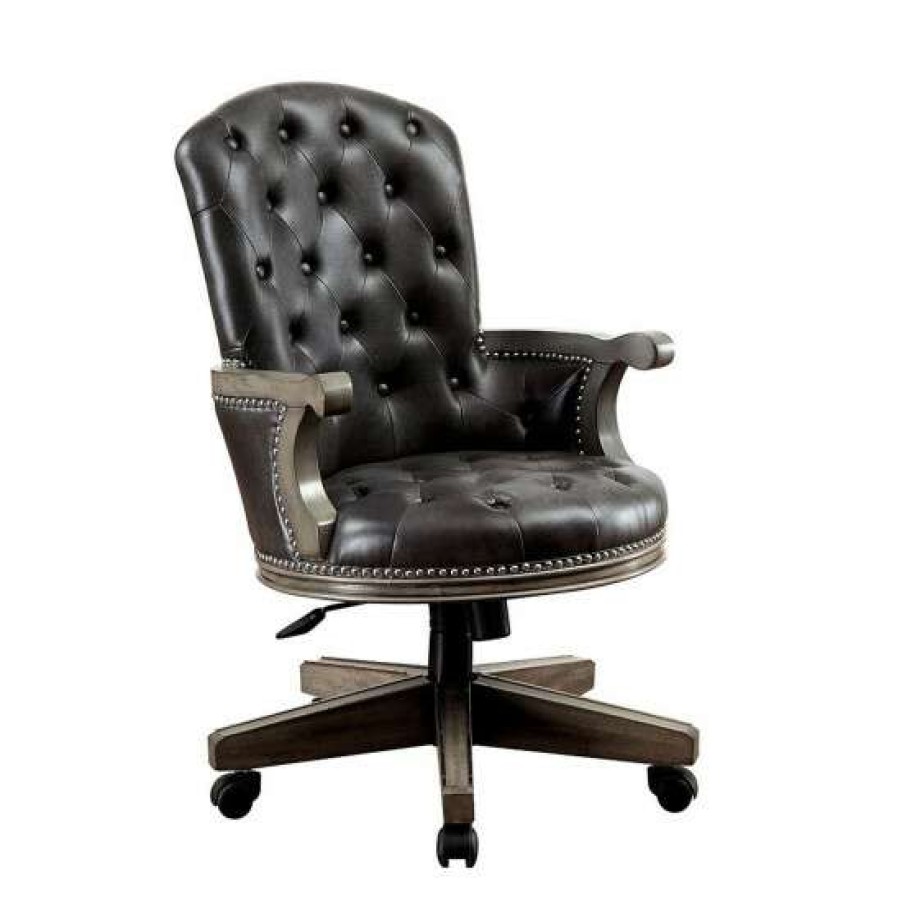 Furniture * | Promo Simple Relax Leatherette Arm Chair In Black