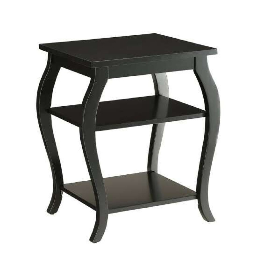 Furniture * | Best Reviews Of Simple Relax End Table With 2 Lower Shelves