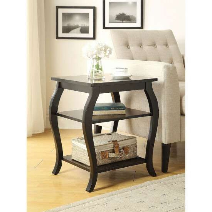 Furniture * | Best Reviews Of Simple Relax End Table With 2 Lower Shelves