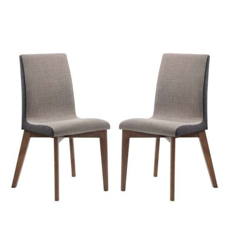 Furniture * | New Simple Relax Set Of 2 Dining Side Chairs In Light Gray