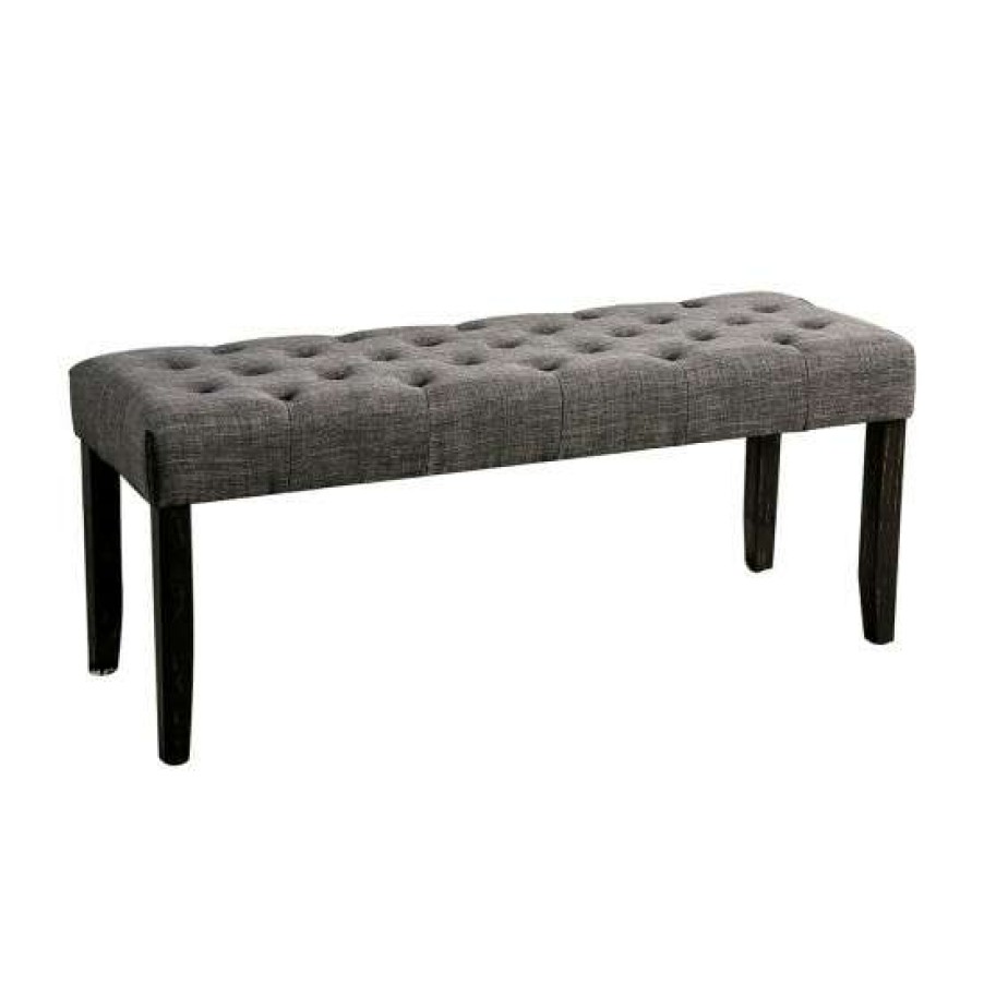 Furniture * | Budget Simple Relax Fabric And Wood Dining Bench