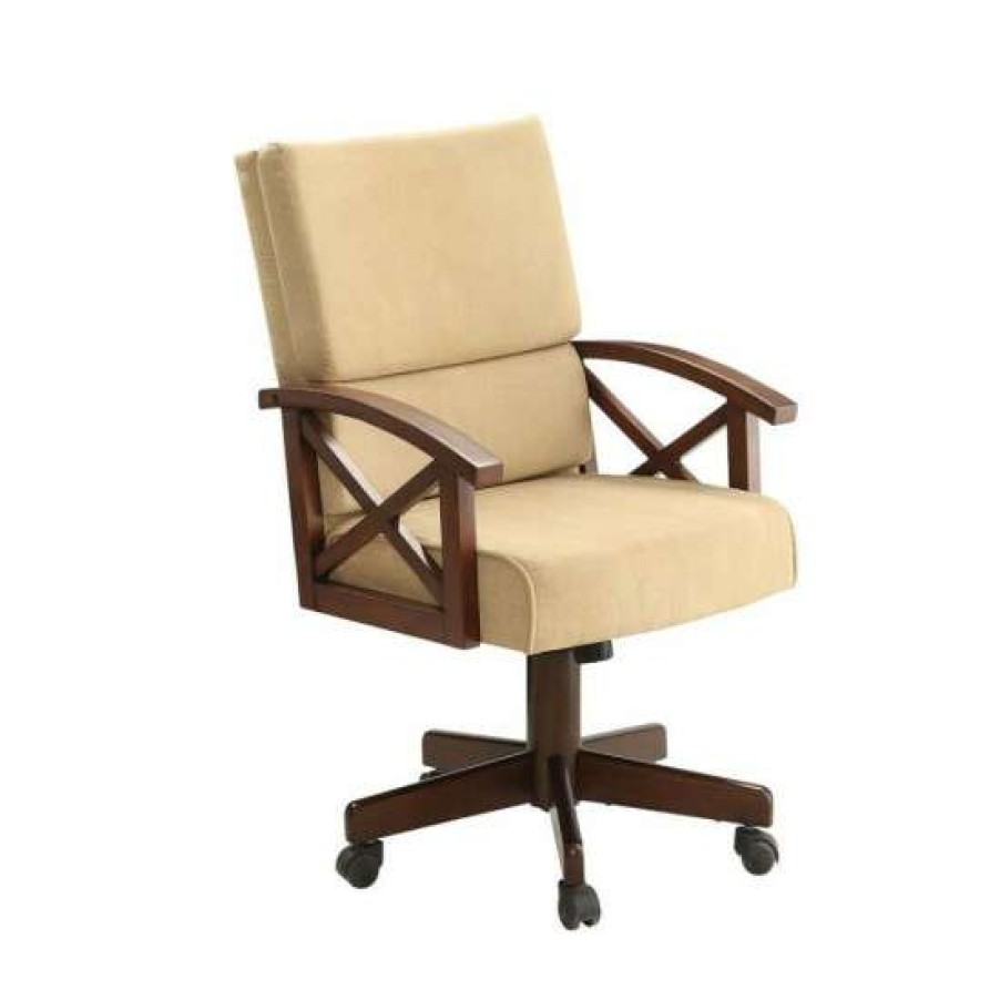 Furniture * | Buy Simple Relax Upholstered Arm Game Chair In Rustic Tobacco And Tan