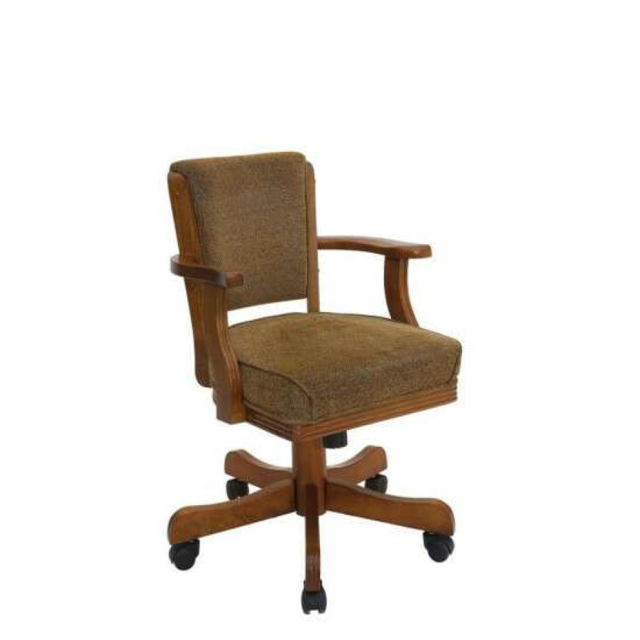 Furniture * | Outlet Simple Relax Upholstered Arm Game Chair In Olive-Brown And Amber