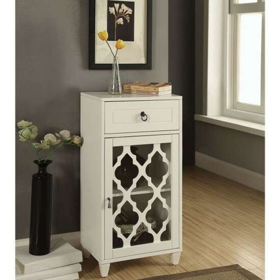 Furniture * | Brand New Simple Relax Side Table With 1 Drawers In White