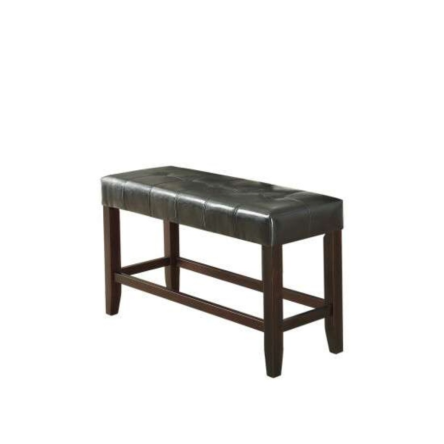 Furniture * | Best Deal Simple Relax Faux Leather Wood High Bench