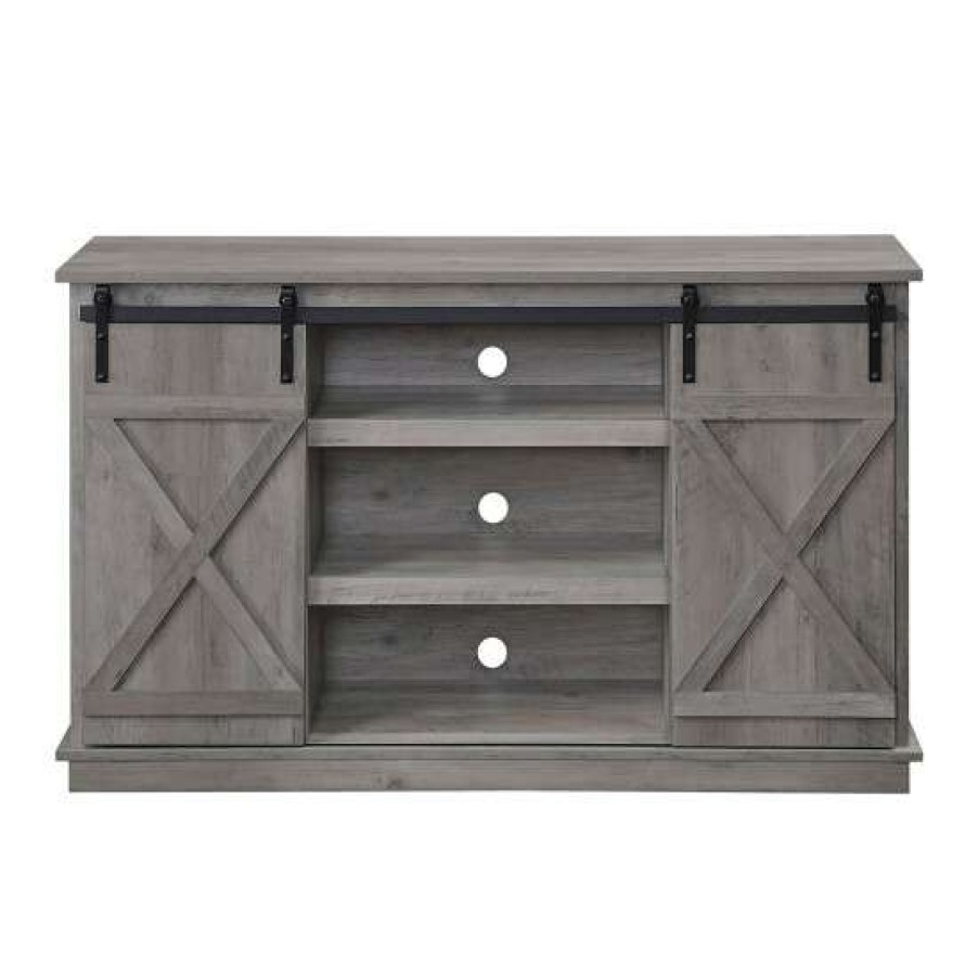 Furniture * | Best Reviews Of Simple Relax 3 Doors And 2 Open Compartments Tv Stand In Gray