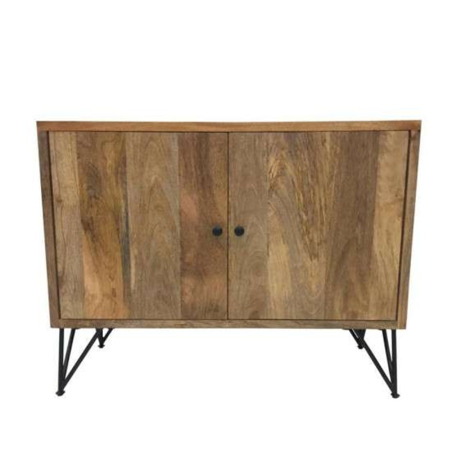 Furniture * | Top 10 Simple Relax Wooden Accent Cabinet With Metal Legs