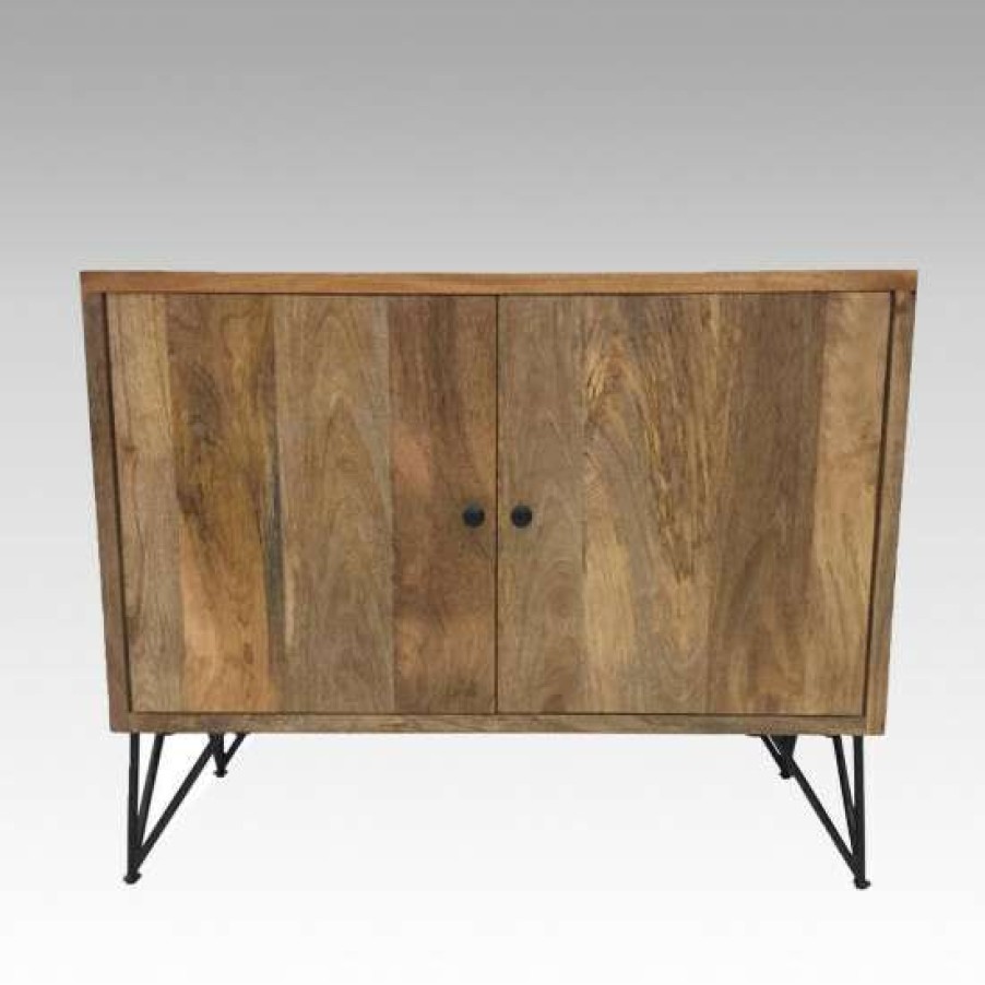 Furniture * | Top 10 Simple Relax Wooden Accent Cabinet With Metal Legs