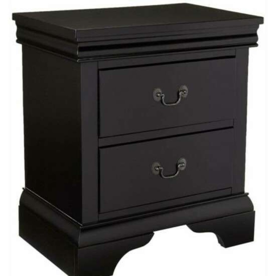 Furniture * | Cheapest Simple Relax Wooden Nightstand With Two Drawers