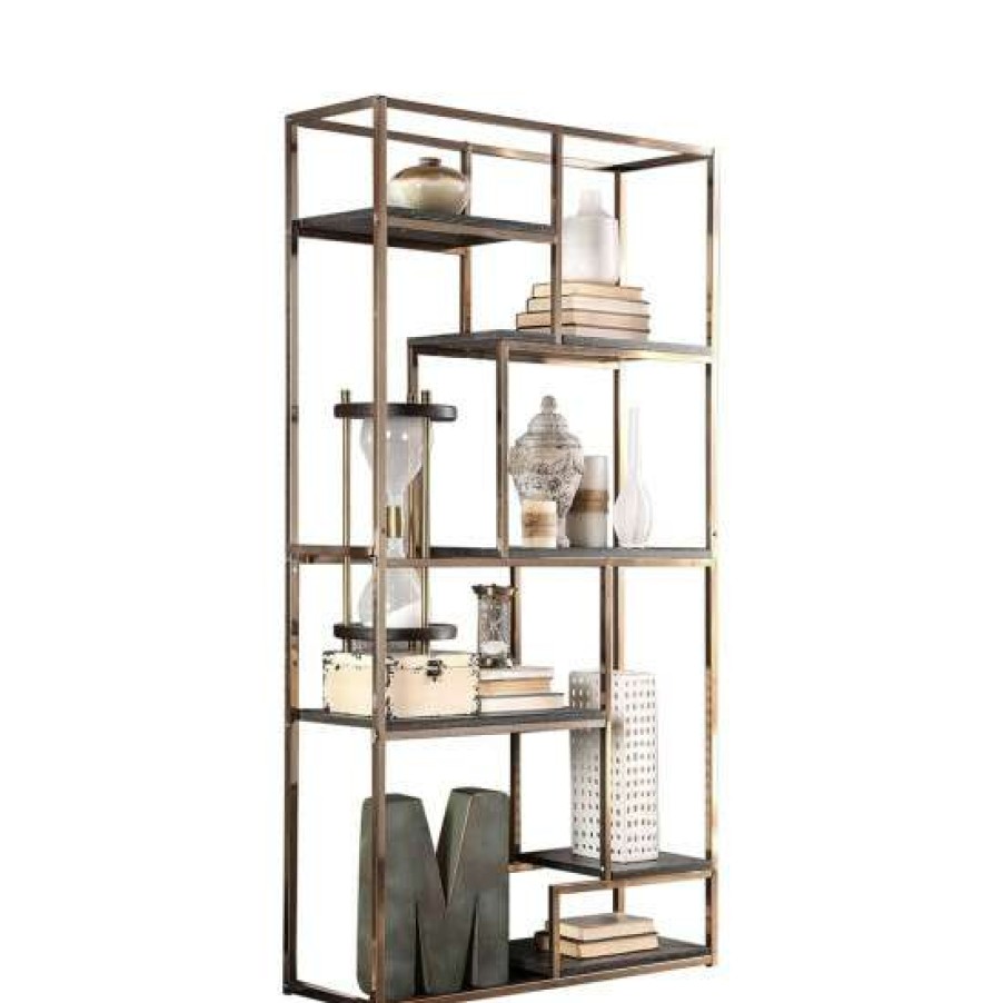 Furniture * | Deals Simple Relax 6 Shelf Metal Bookcase