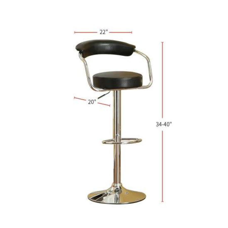 Furniture * | Cheap Simple Relax Set Of 2 Faux Leather Bar Stools