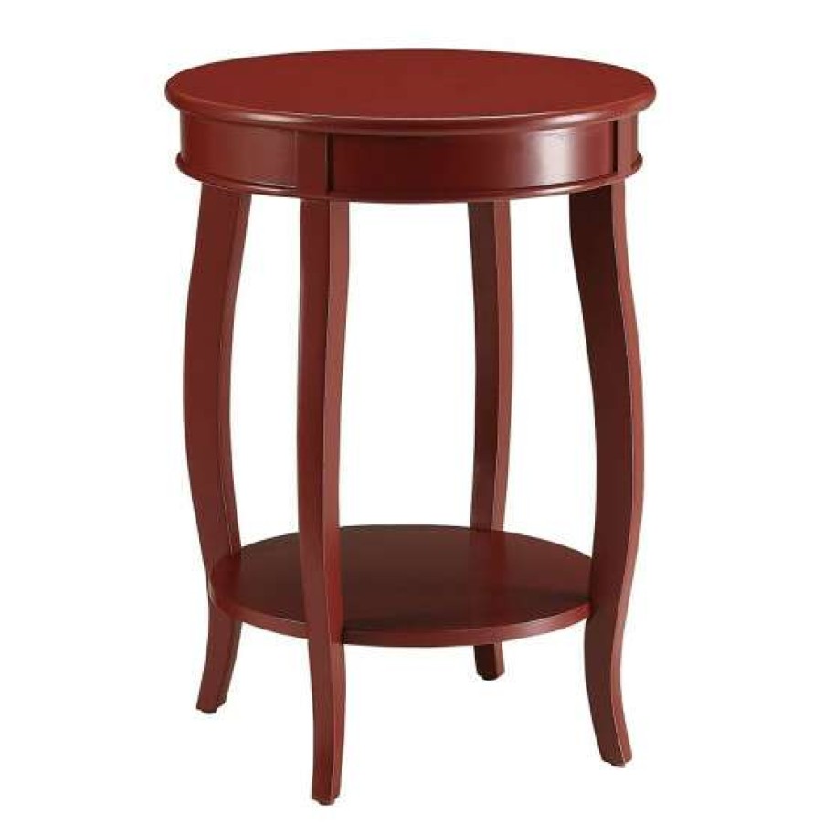 Furniture * | Best Pirce Simple Relax Round Side Table With Bottom Shelf