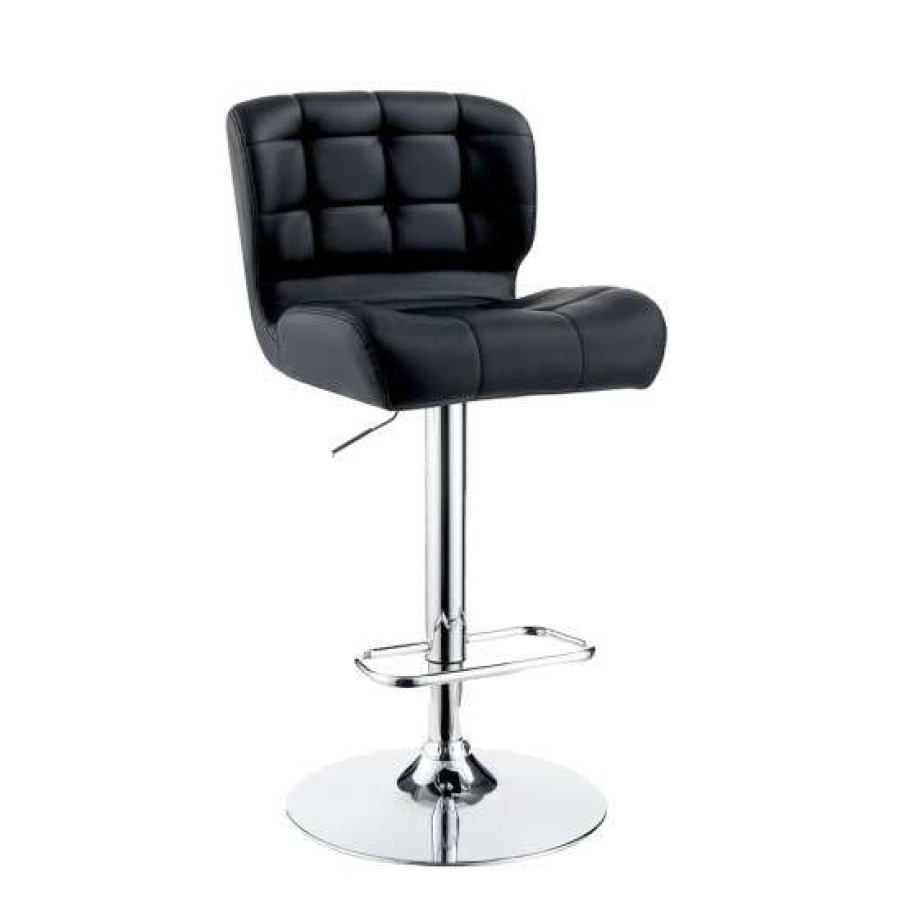 Furniture * | Outlet Simple Relax Leatherette And Metal Bar Stool