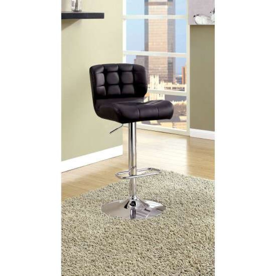 Furniture * | Outlet Simple Relax Leatherette And Metal Bar Stool