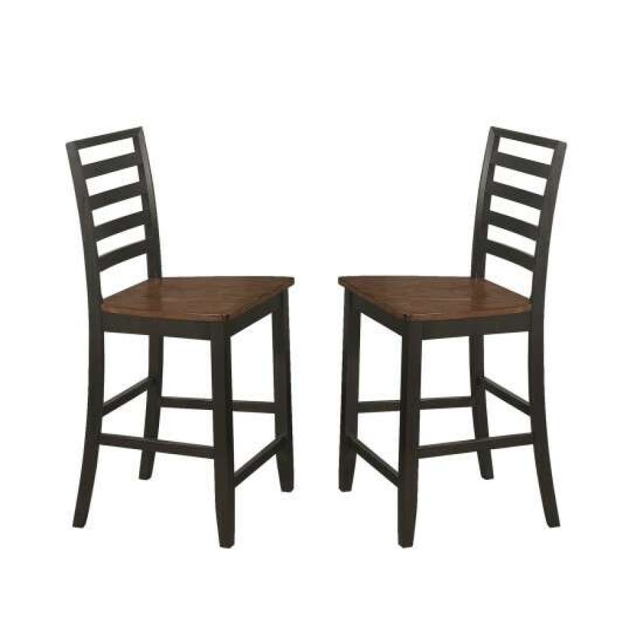 Furniture * | Deals Simple Relax Set Of 2 Dining Chair In Cinnamon And Espresso