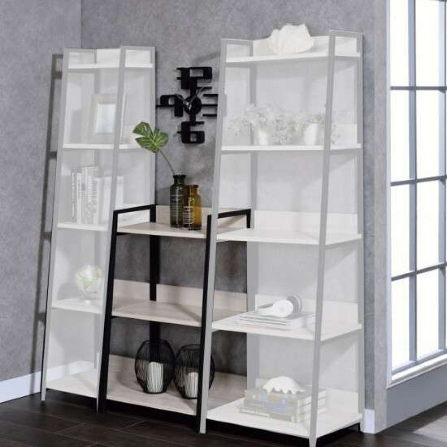 Furniture * | Promo Simple Relax 3-Tier Wooden Bookshelf In Natural And Black Finish